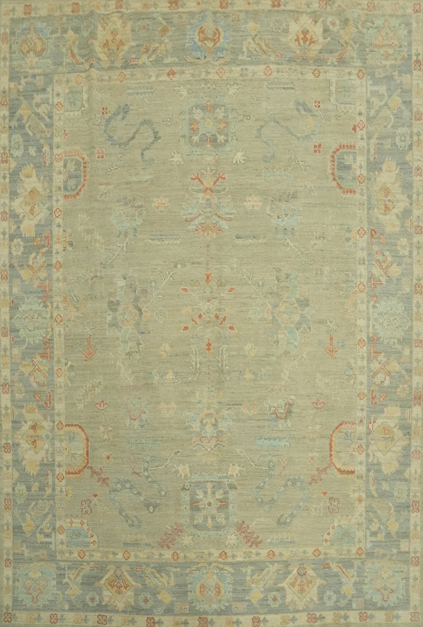 Vegetable Dye Wool Oushak Turkish Area Rug 8x10