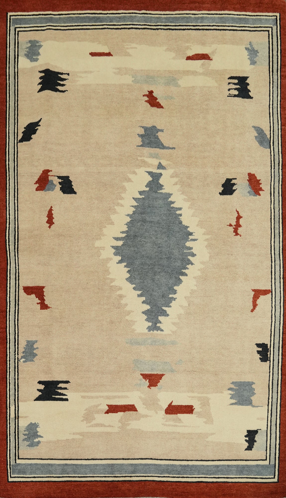 Vegetable Dye Wool Gabbeh Turkish Area Rug 5x8
