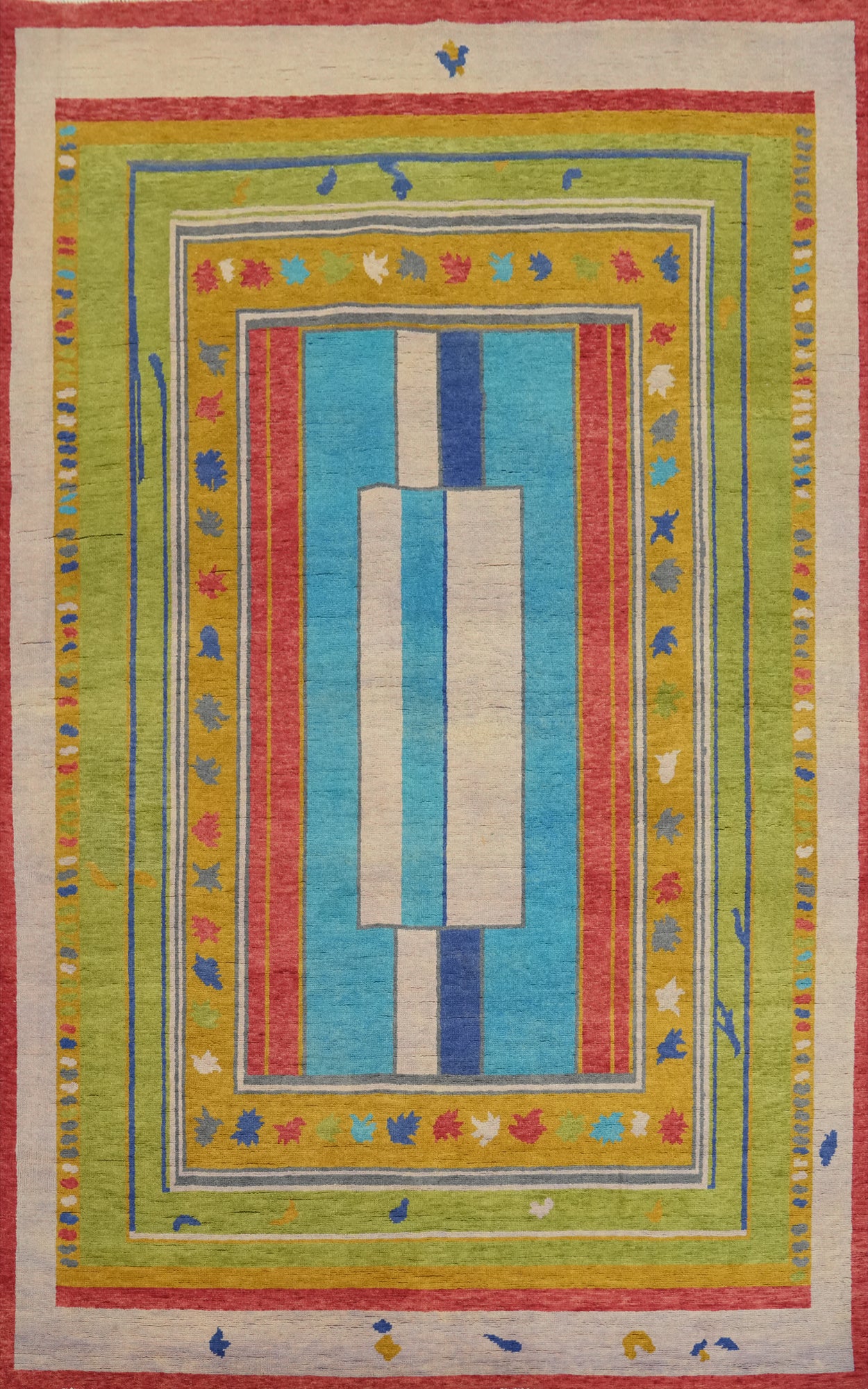 Vegetable Dye Wool Gabbeh Turkish Area Rug 6x9