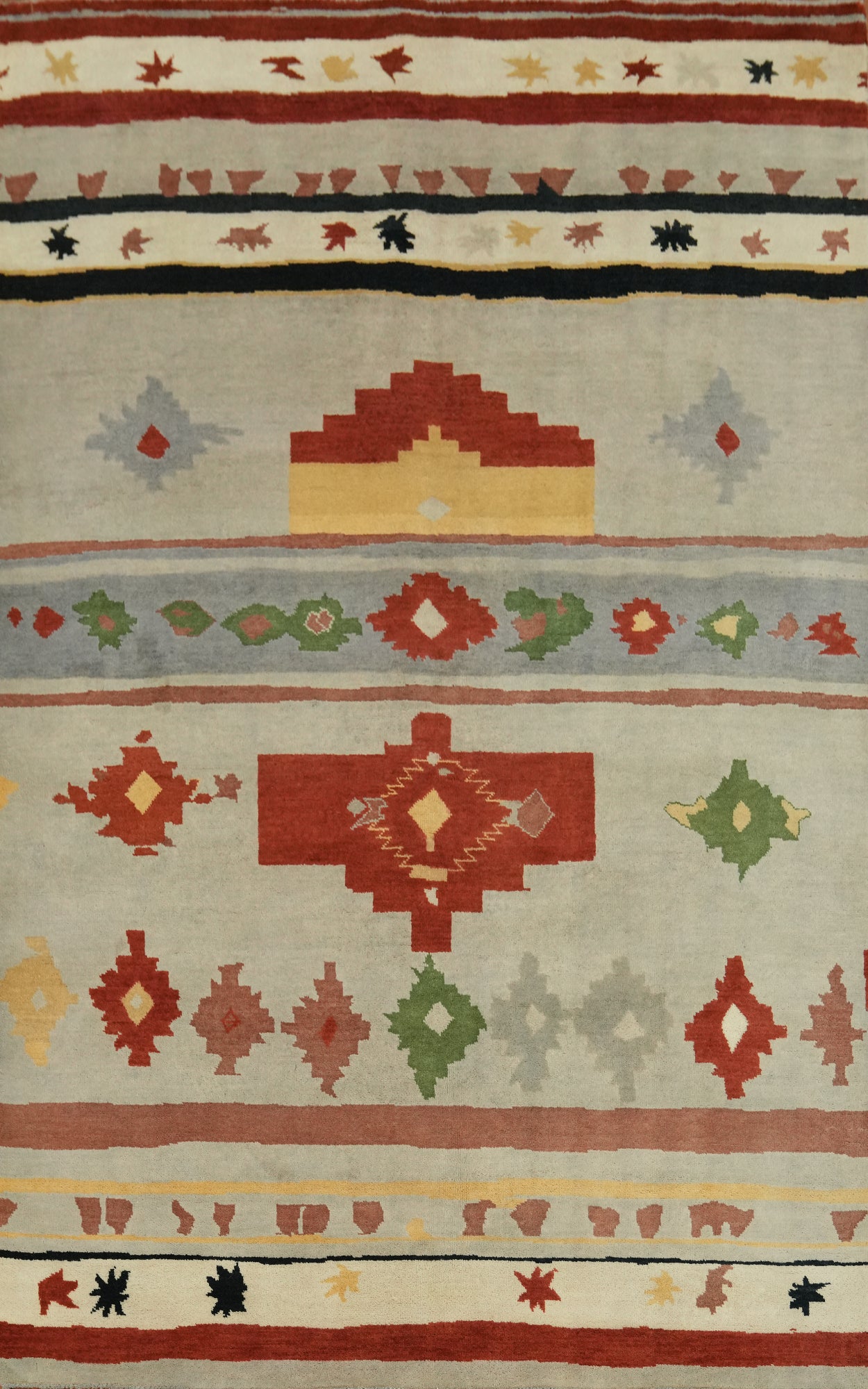 Geometric Gabbeh Vegetable Dye Area Rug 6x9