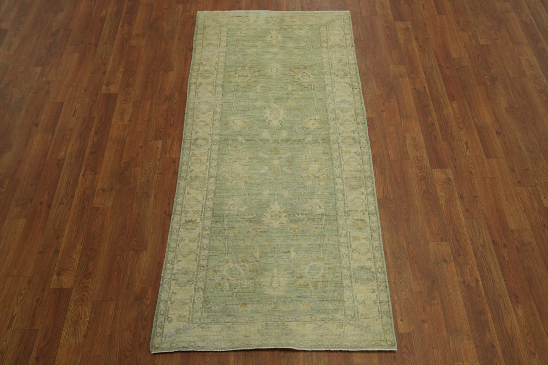 Vegetable Dye Green Oushak Turkish Rug 3x6