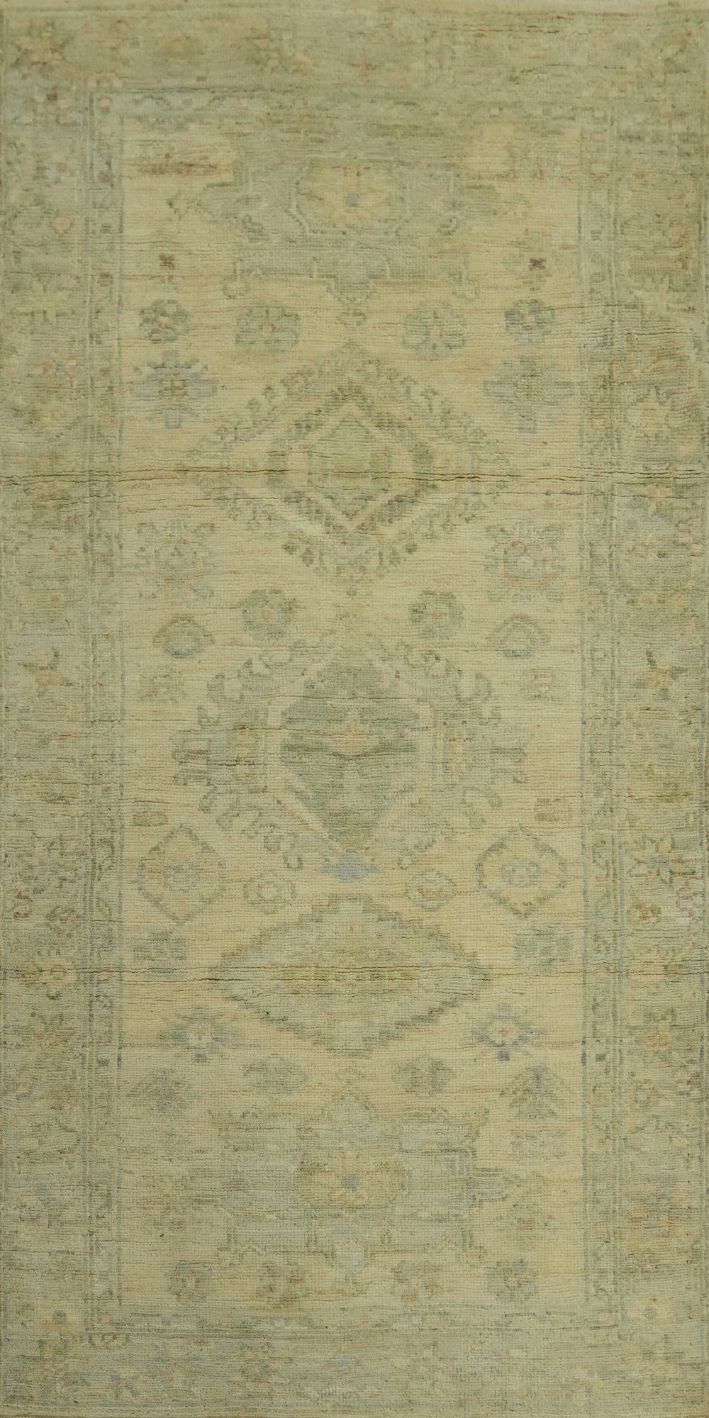 Vegetable Dye Wool Oushak Turkish Rug 3x6