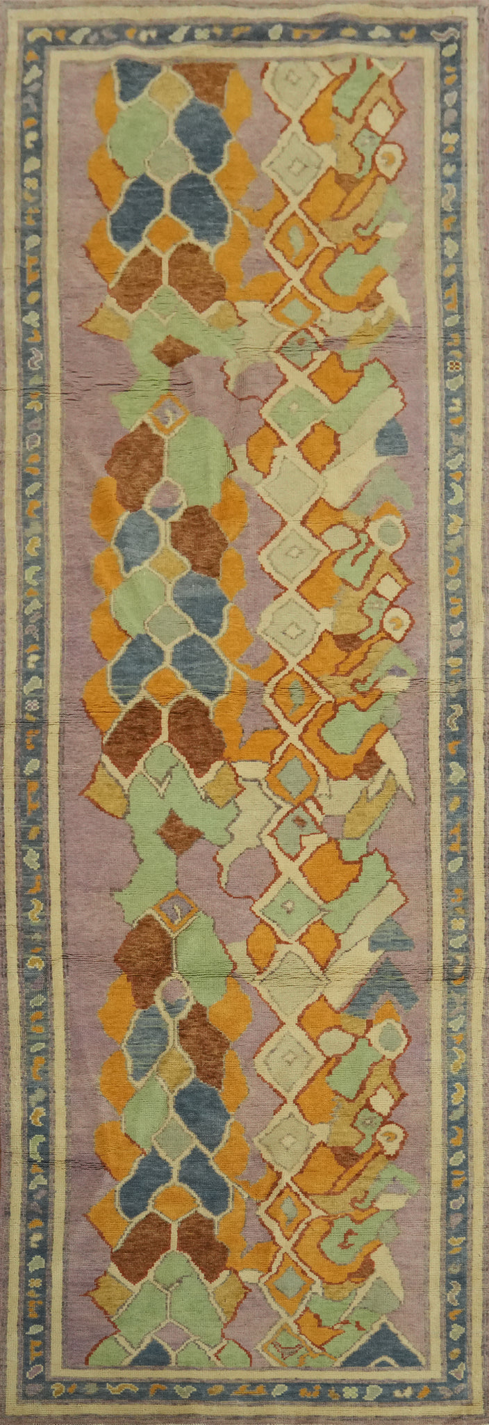 Vegetable Dye Wool Oushak Turkish Runner Rug 3x12