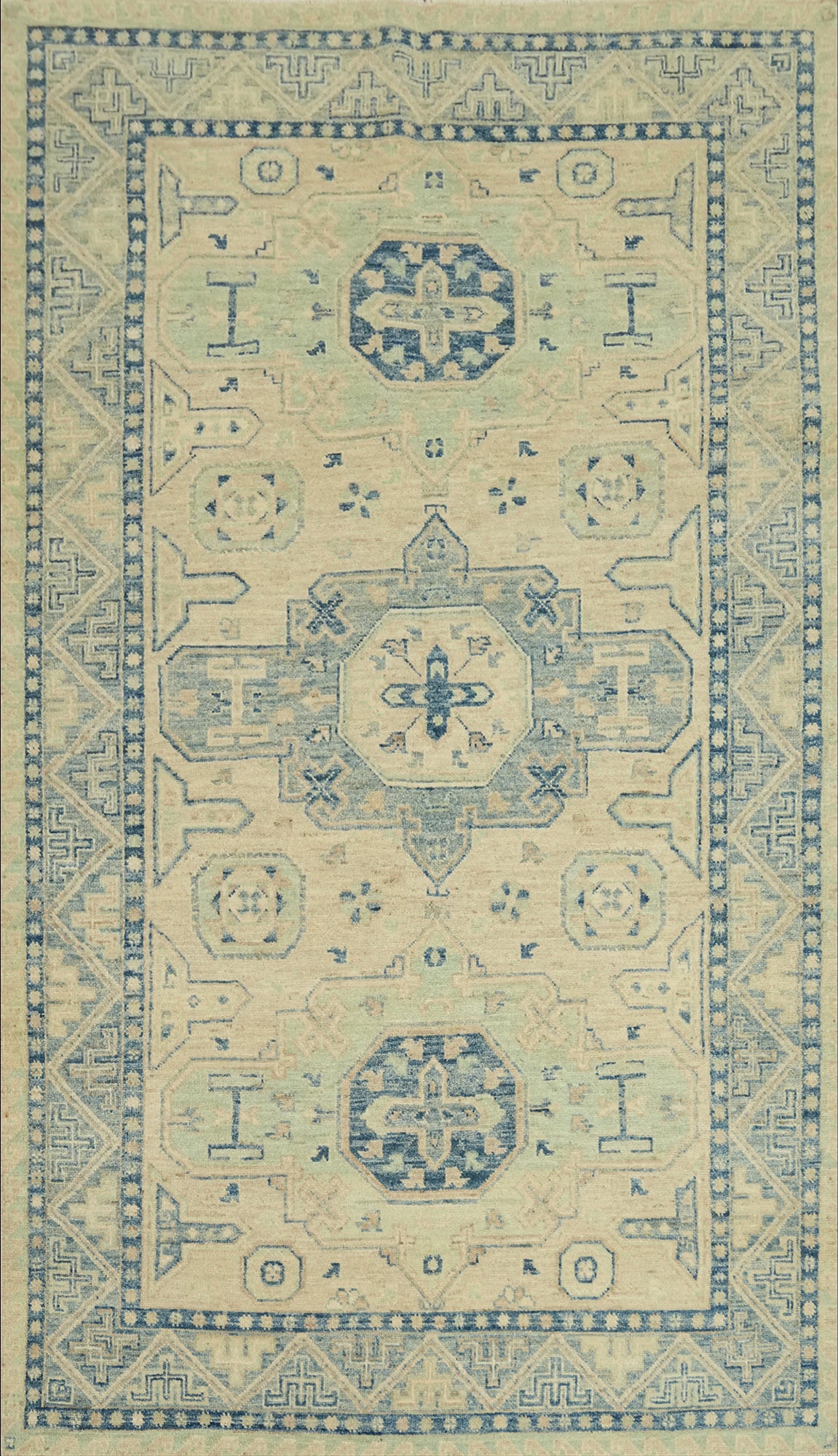 Vegetable Dye Wool Oushak Turkish Area Rug 5x8