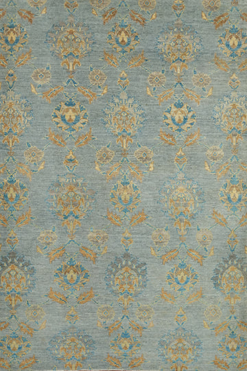 All-Over Floral Oushak Vegetable Dye Area Rug 6x8