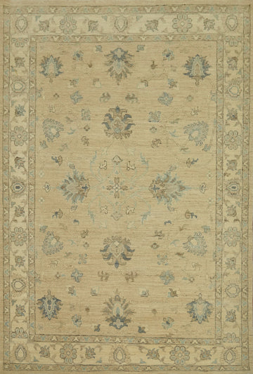 Vegetable Dye Wool Oushak Turkish Area Rug 6x9
