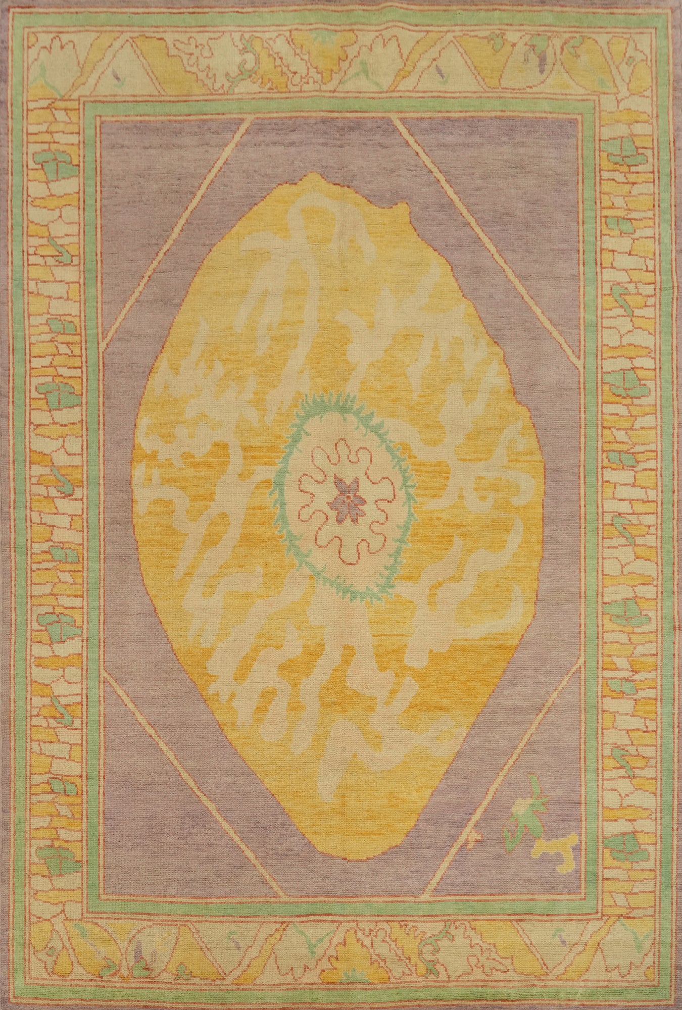 Vegetable Dye Wool Oushak Turkish Area Rug 6x8