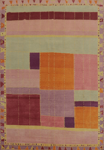 Geometric Gabbeh Vegetable Dye Area Rug 9x13