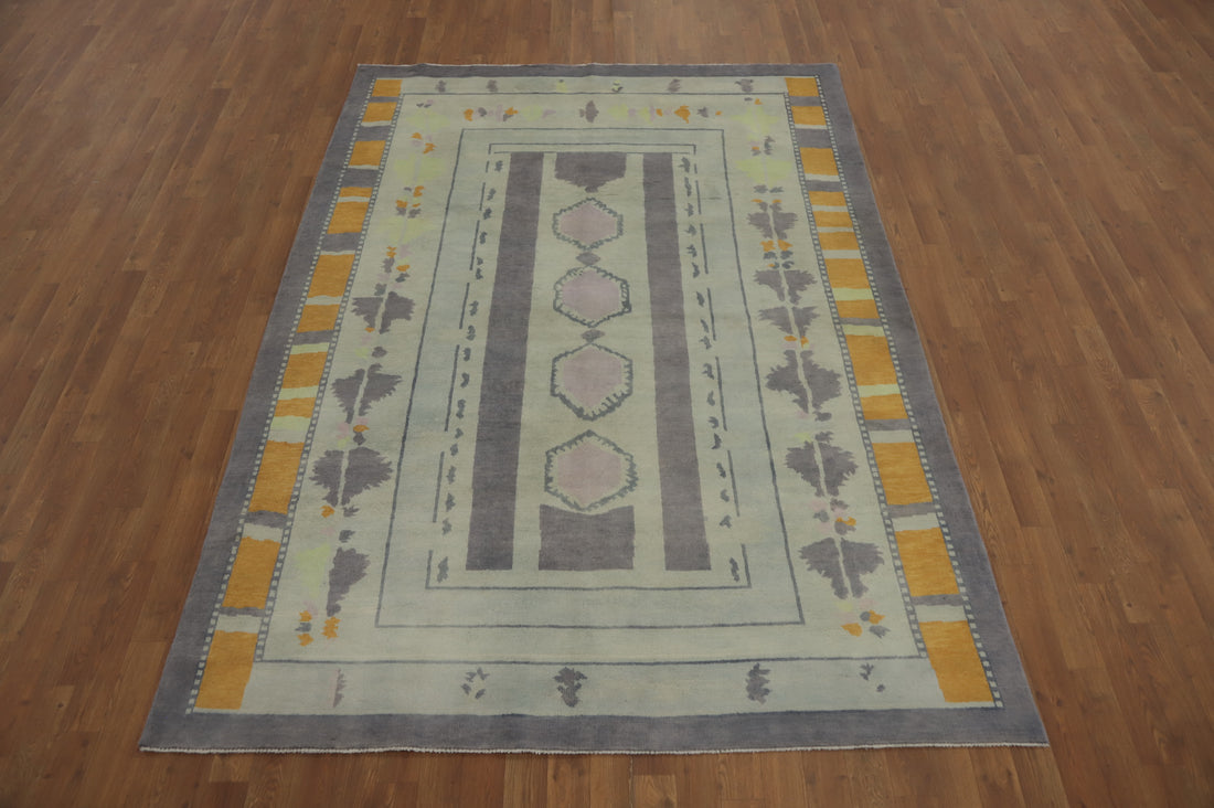 Geometric Gabbeh Vegetable Dye Area Rug 6x8