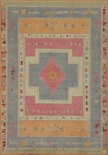 Vegetable Dye Geometric Gabbeh Turkish Large Rug 10x14