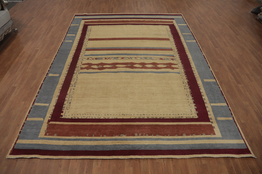 Vegetable Dye Gabbeh Turkish Area Rug 9x12