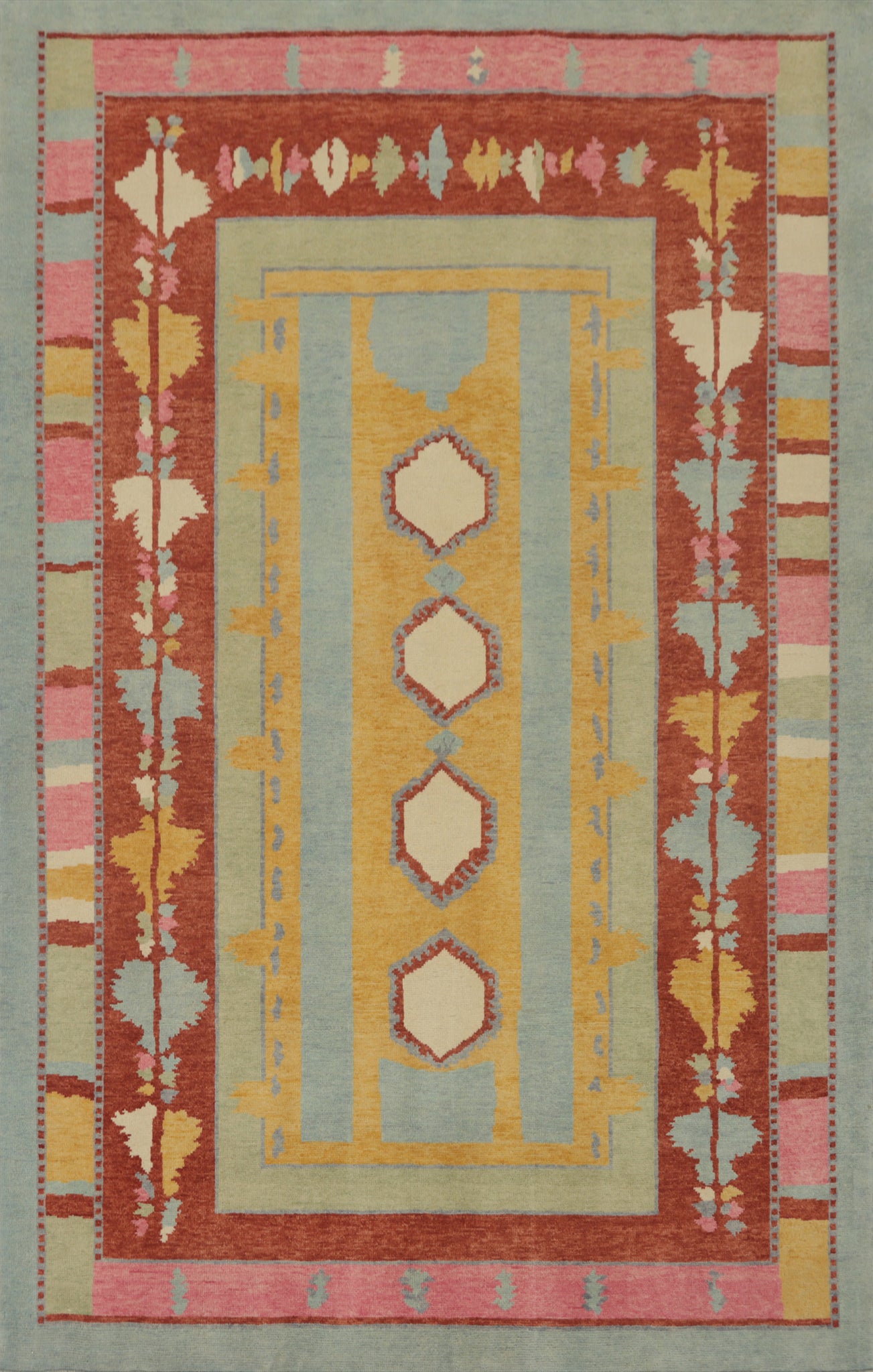 Geometric Gabbeh Vegetable Dye Area Rug 6x9