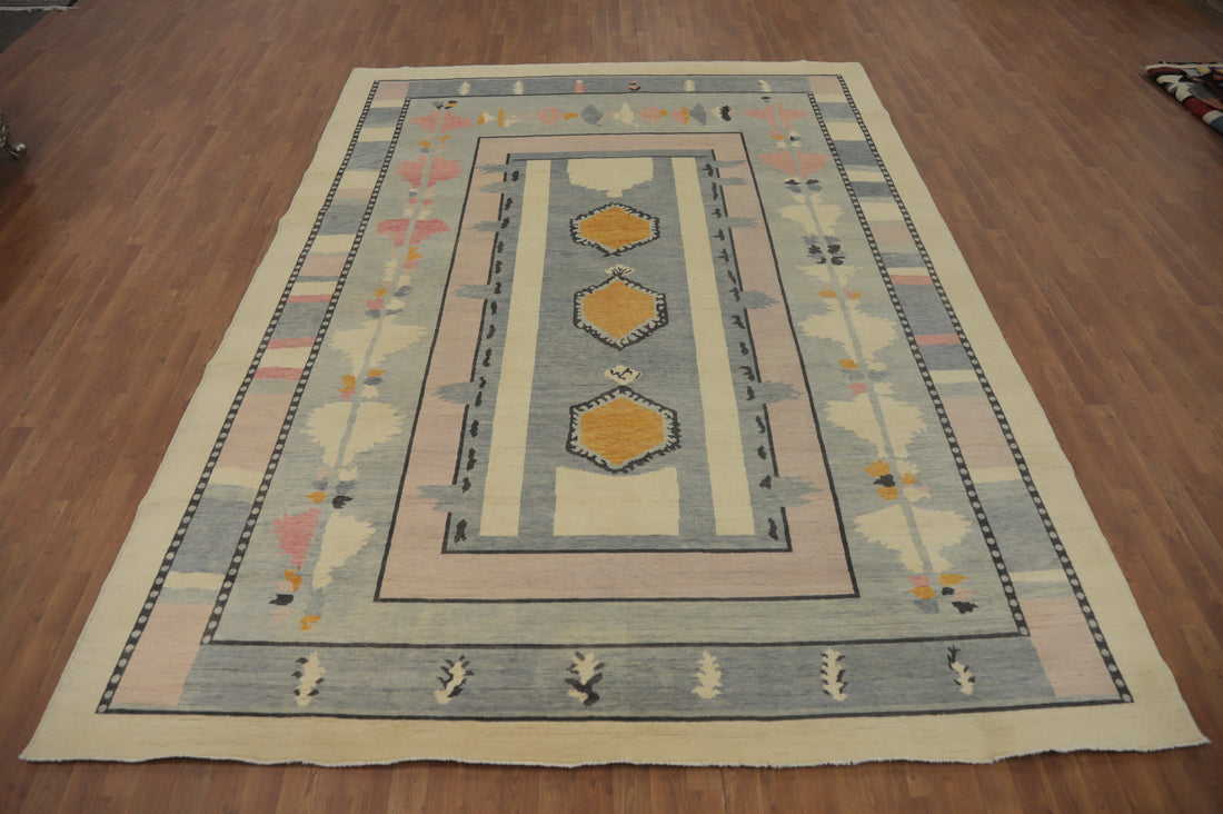 Geometric Gabbeh Vegetable Dye Area Rug 9x12