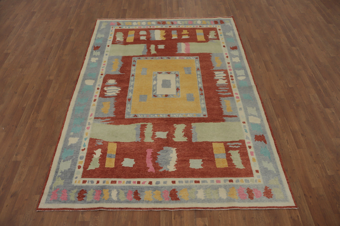 Handmade Wool Gabbeh Vegetable Dye Area Rug 6x9