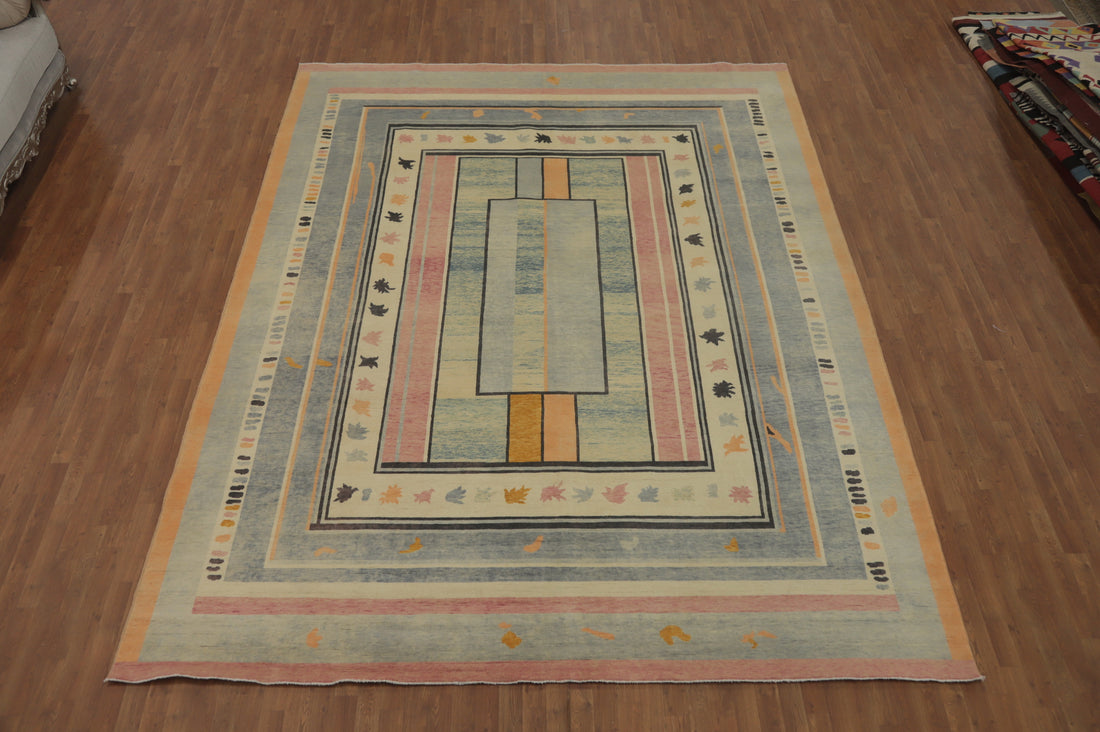Vegetable Dye Wool Gabbeh Turkish Area Rug 10x13