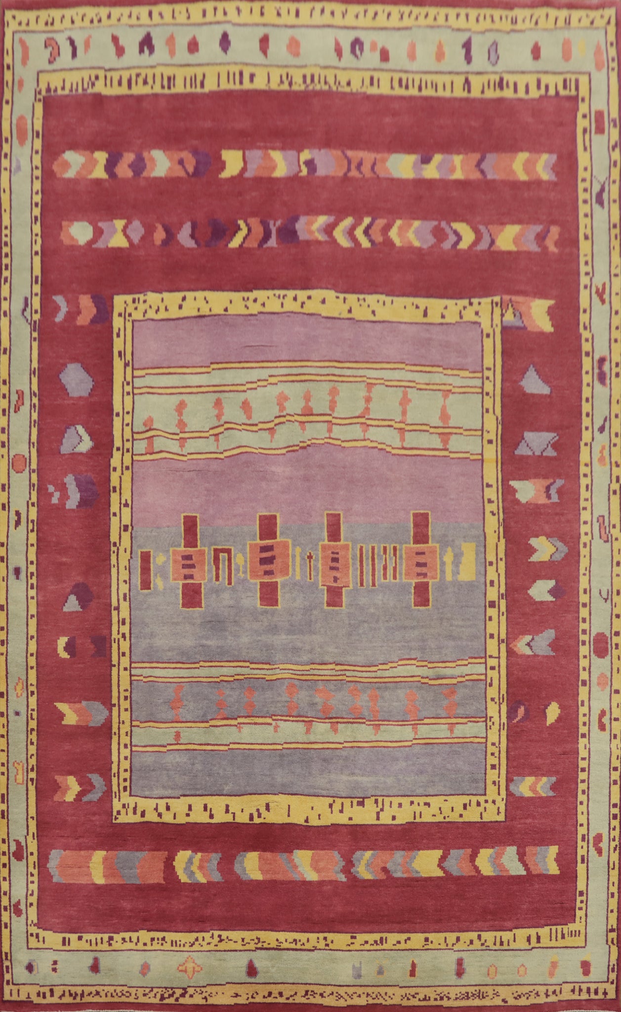 Geometric Gabbeh Vegetable Dye Area Rug 8x13