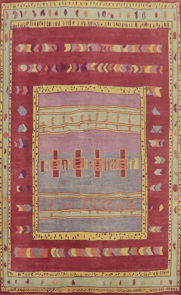 Geometric Gabbeh Vegetable Dye Area Rug 8x13