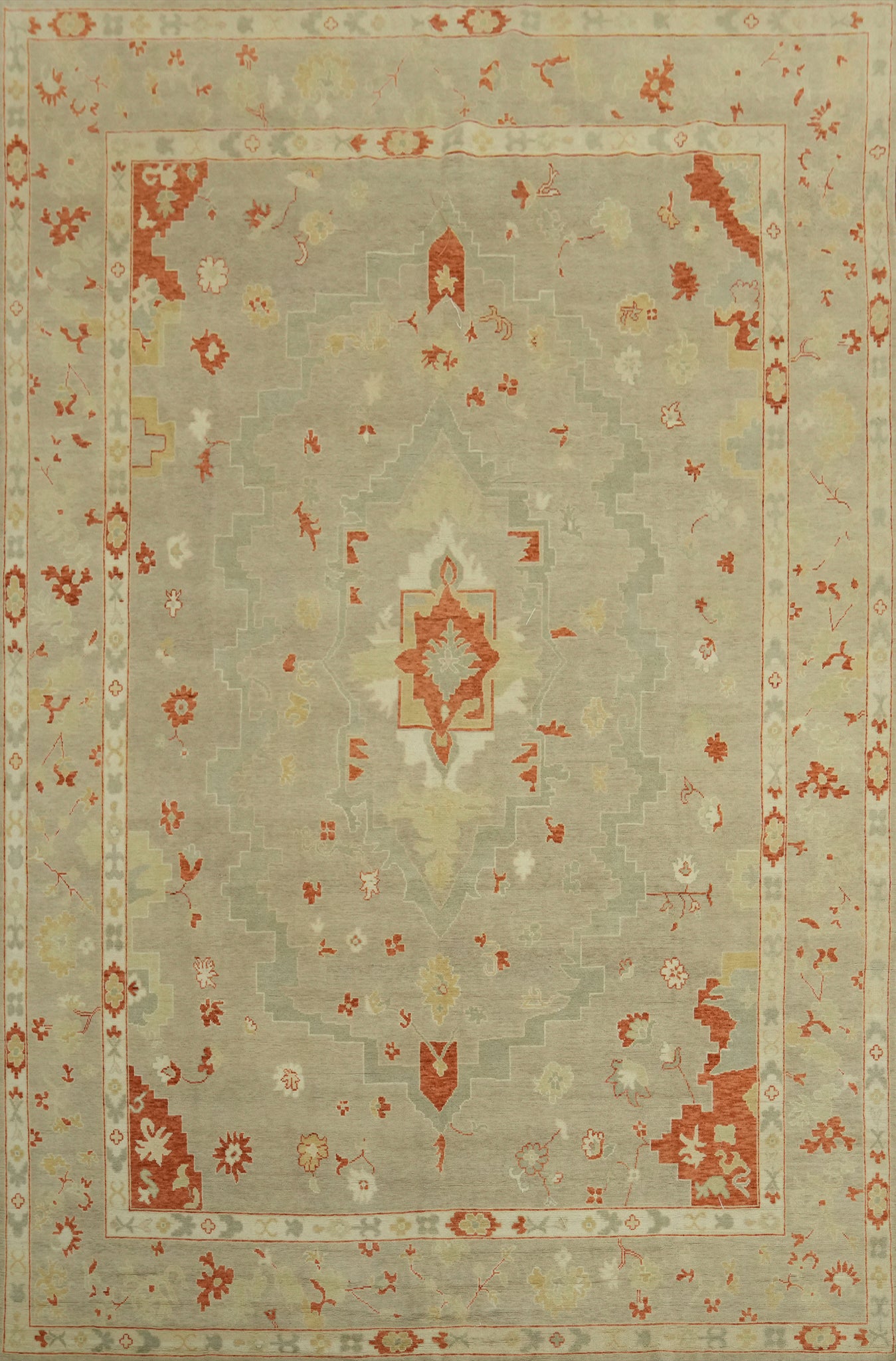 Vegetable Dye Wool Oushak Turkish Large Rug 10x14