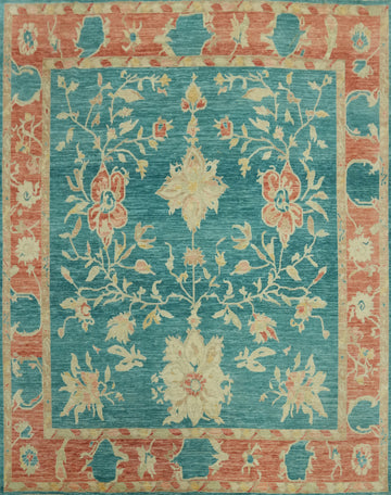 Vegetable Dye Floral Oushak Square Area Rug 10x10