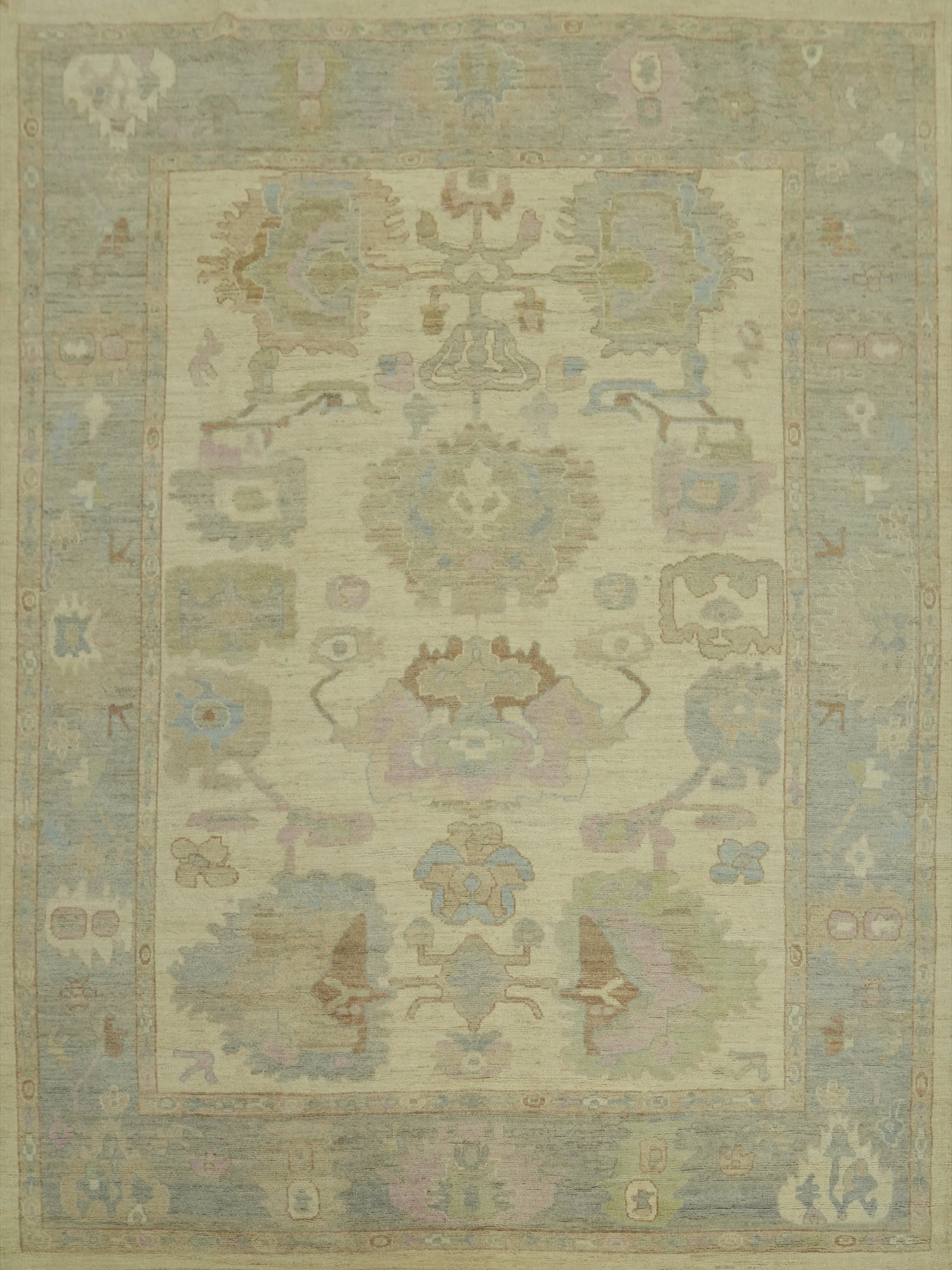 Vegetable Dye Wool Oushak Turkish Area Rug 8x10
