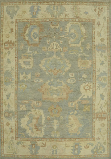 Vegetable Dye Wool Oushak Turkish Area Rug 8x11