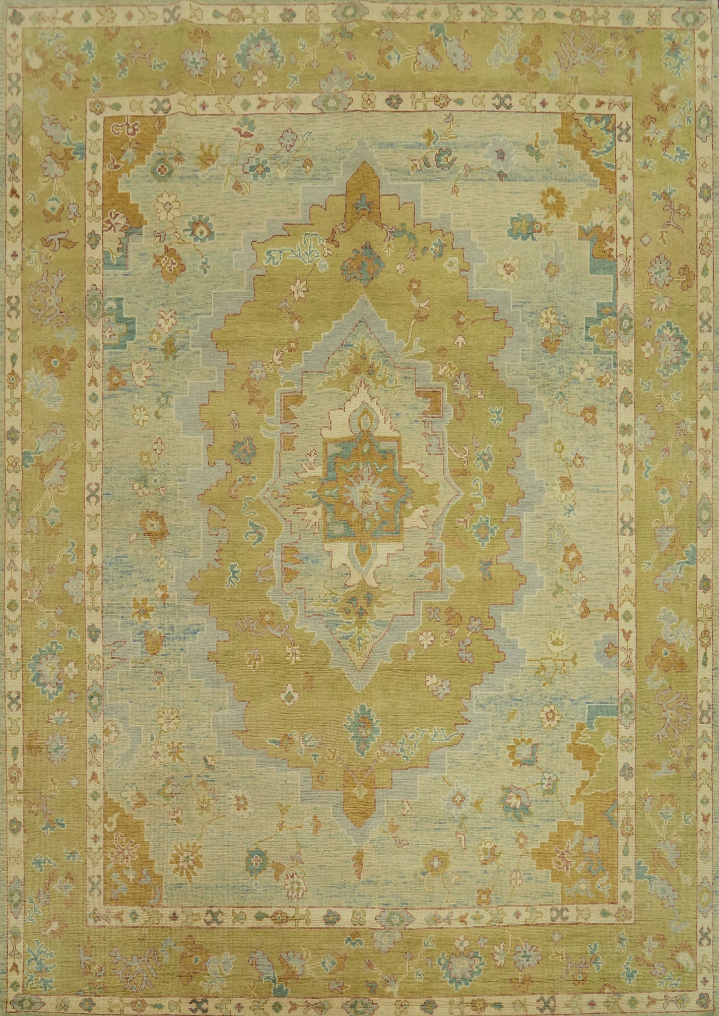 Vegetable Dye Wool Oushak Turkish Area Rug 8x10