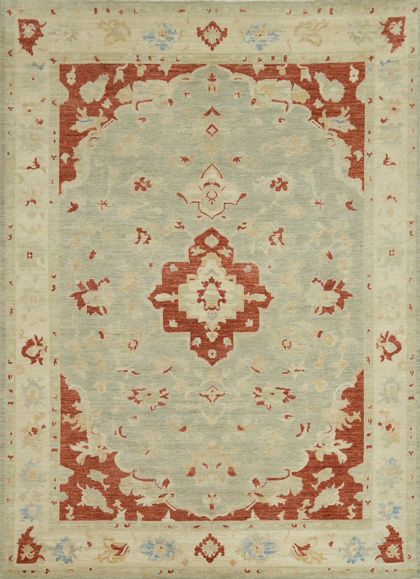 Vegetable Dye Wool Oushak Turkish Area Rug 9x12