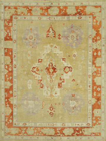 Vegetable Dye Wool Oushak Turkish Area Rug 8x10