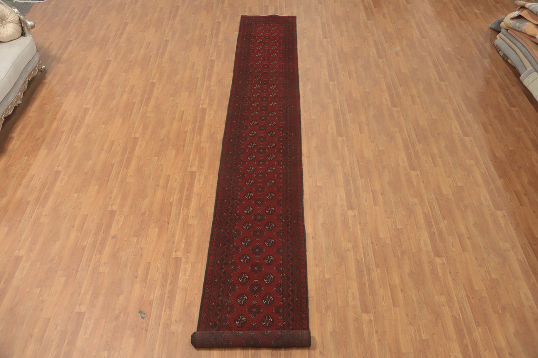 Geometric Balouch Afghan Runner Rug 3x19