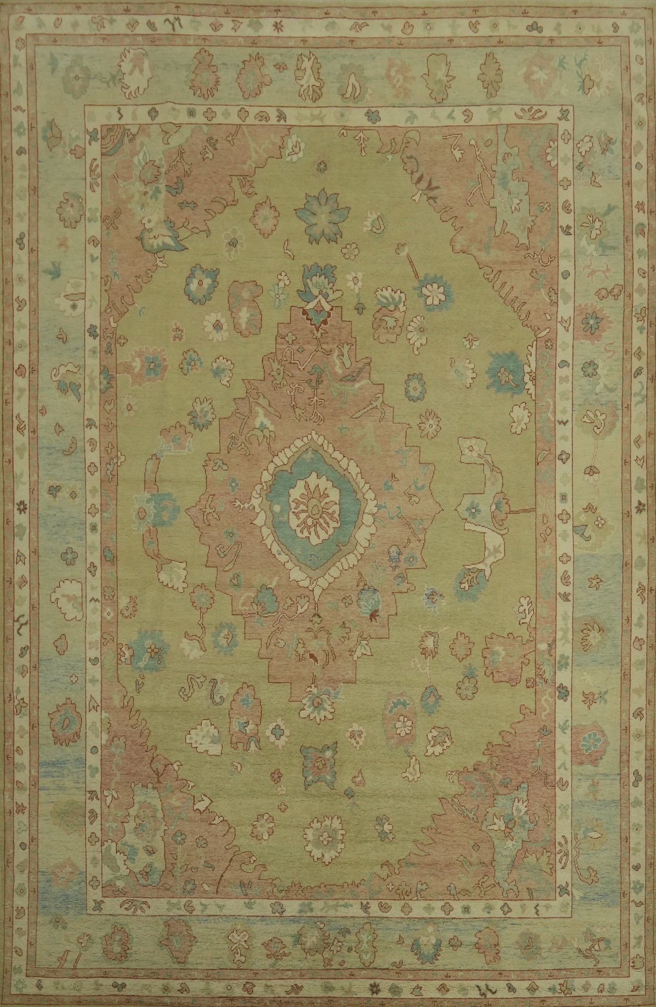 Handmade Wool Oushak Turkish Large Rug 10x14