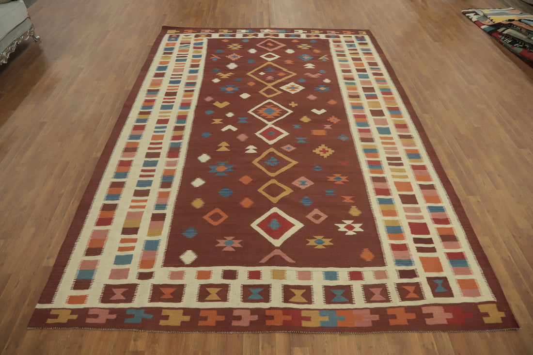 Geometric Kilim Oriental Area Rug 9x13