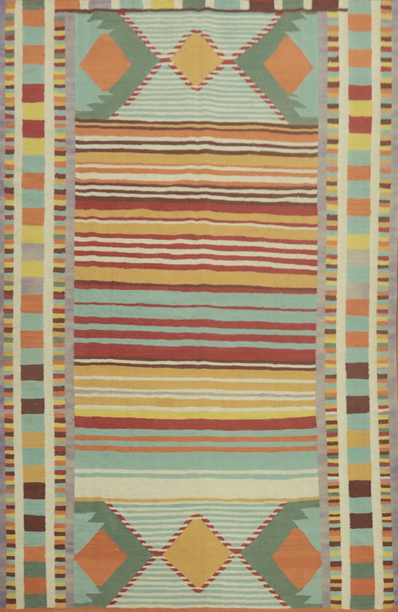 Striped Wool Kilim Oriental Area Rug 6x8