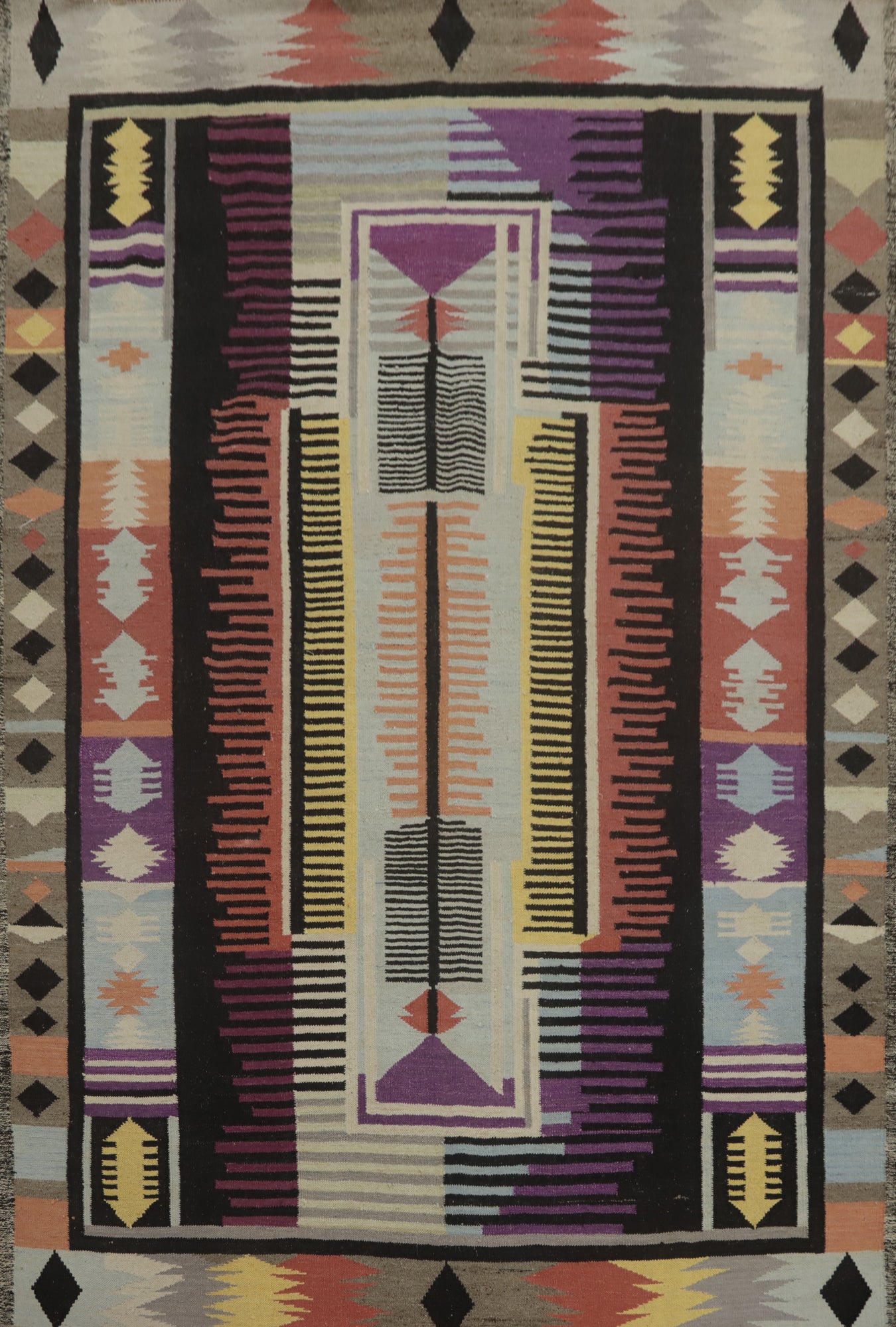 Vegetable Dye Colorful Kilim Oriental Area Rug 8x10