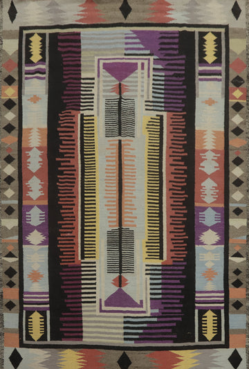 Vegetable Dye Colorful Kilim Oriental Area Rug 8x10