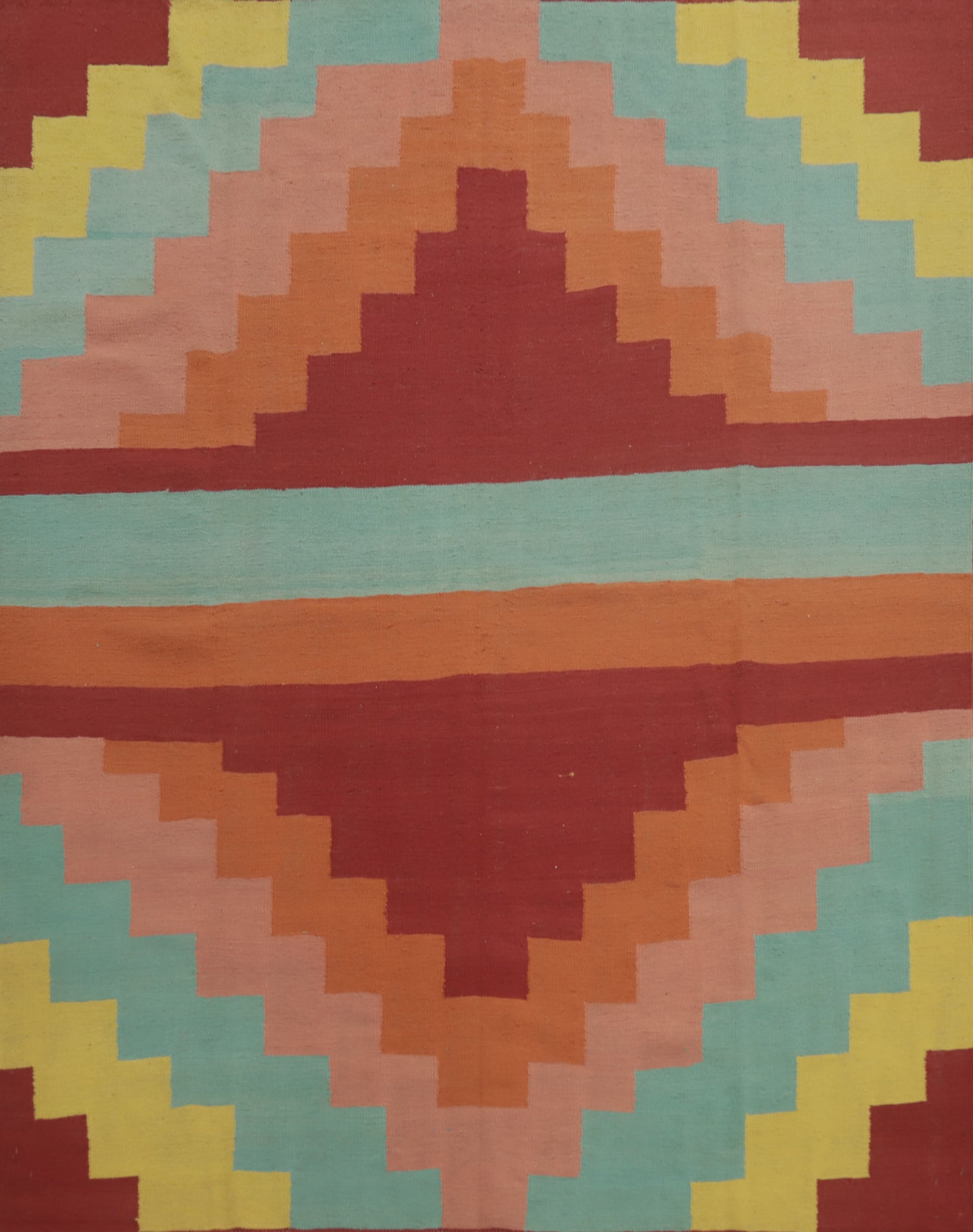 Flat Weave Wool Kilim Square Area Rug 8x8