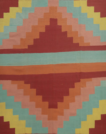 Flat Weave Wool Kilim Square Area Rug 8x8