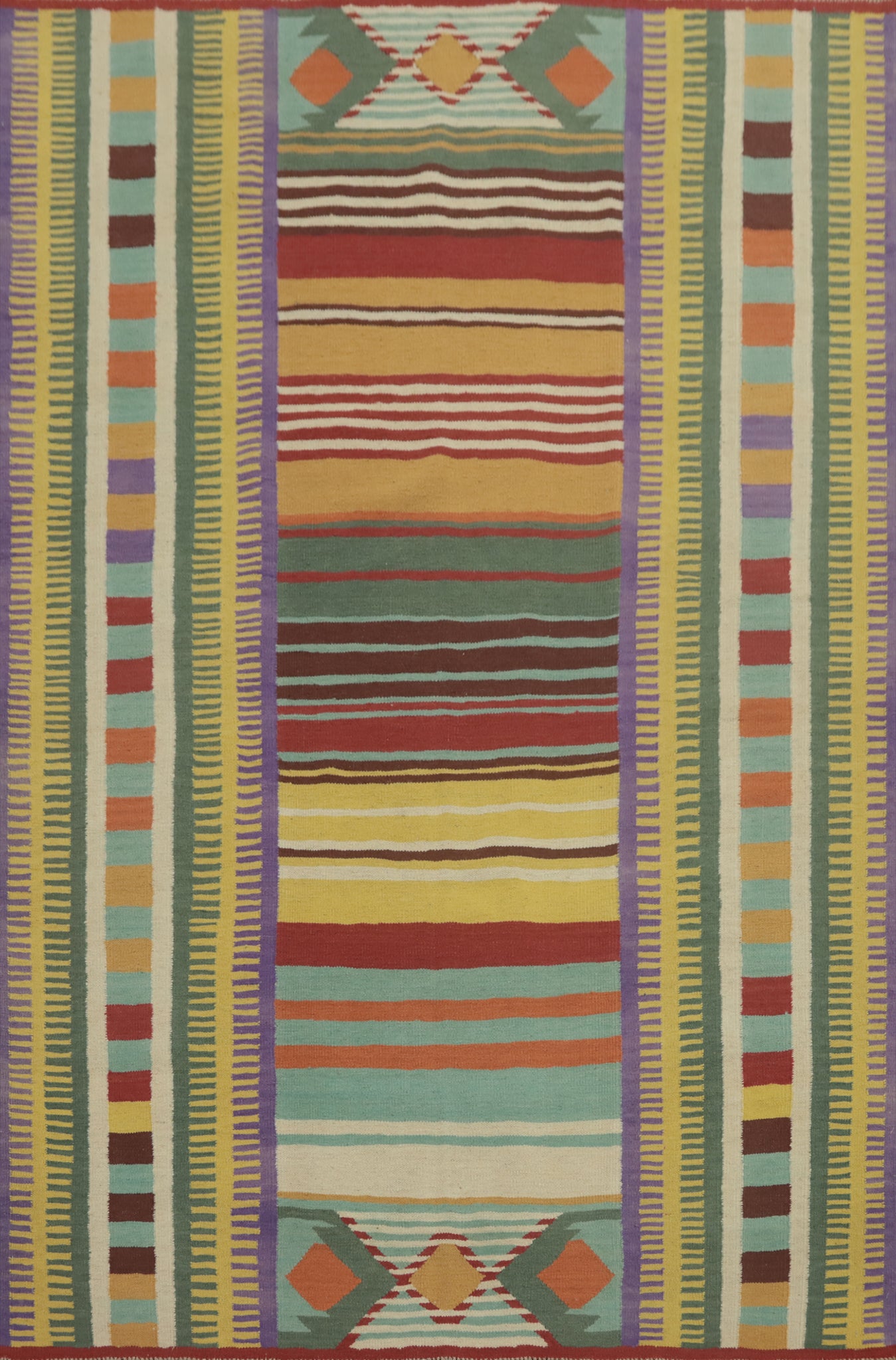 Striped Wool Kilim Oriental Area Rug 6x8