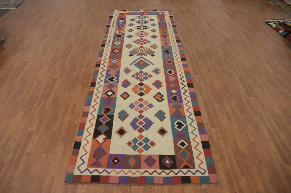 Flat Weave Wool Kilim Oriental Area Rug 5x14