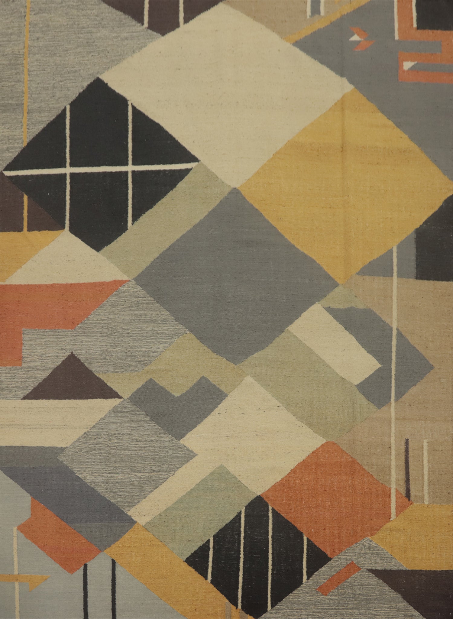 All-Over Geometric Kilim Vegetable Dye Area Rug 8x10