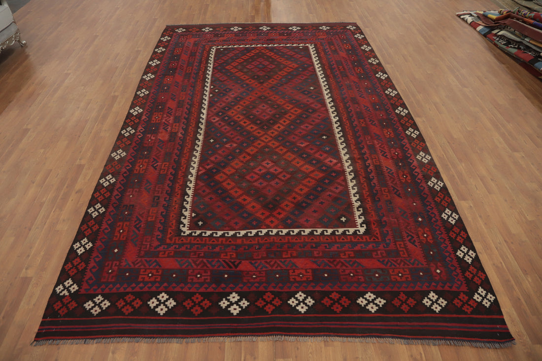 Vegetable Dye Wool Kilim Oriental Area Rug 8x13