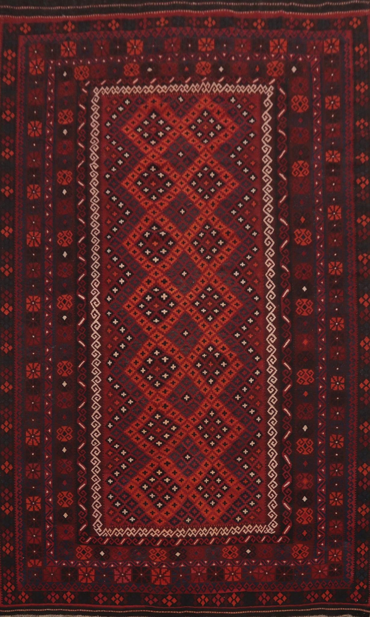 Vegetable Dye Red Kilim Oriental Area Rug 9x13