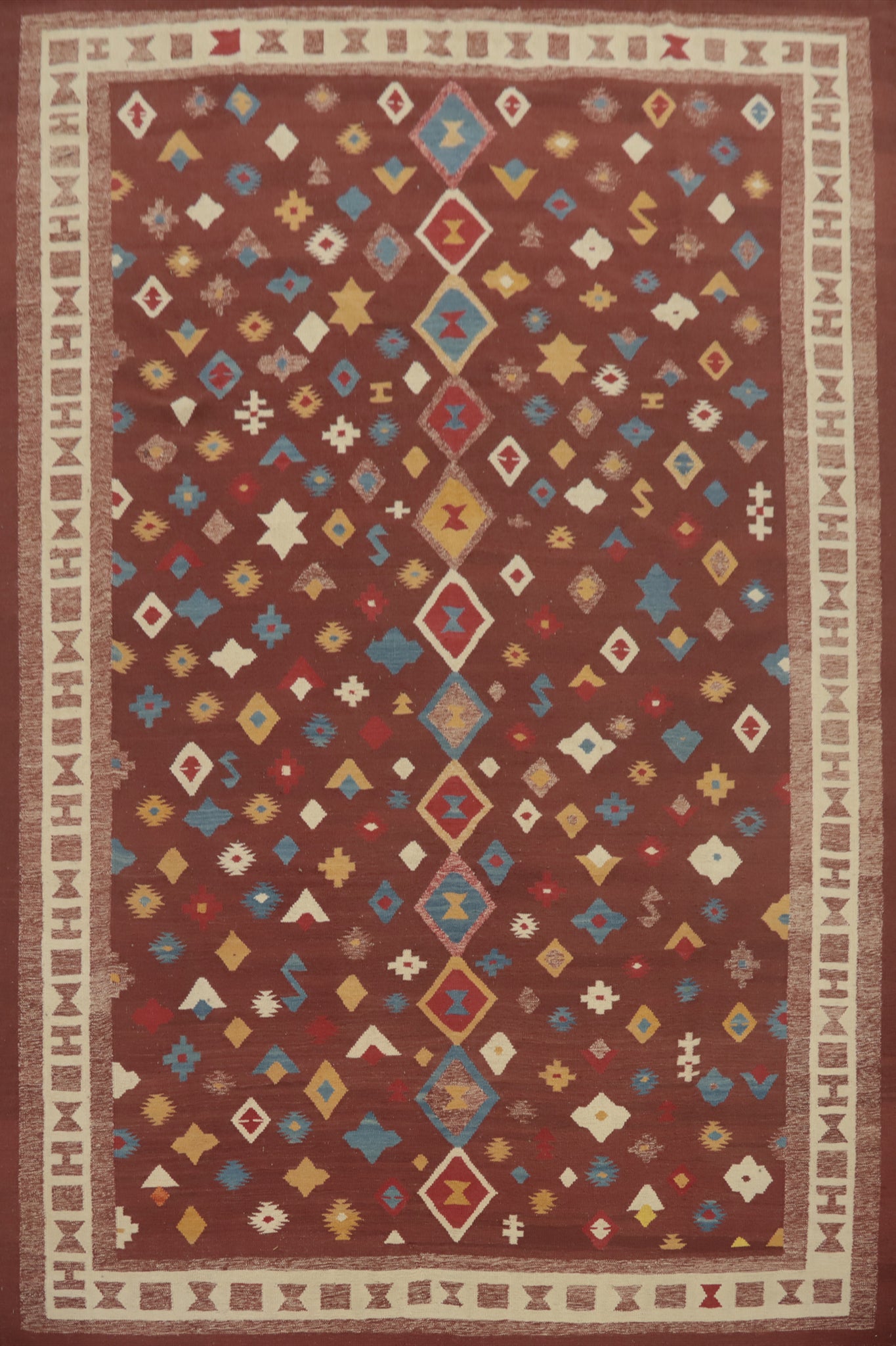 Geometric Kilim Wool Oriental Area Rug 10x13