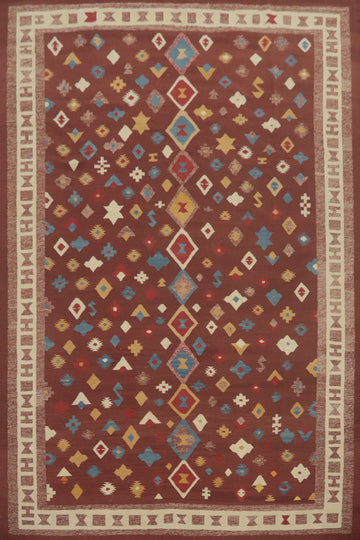 Geometric Kilim Wool Oriental Area Rug 10x13