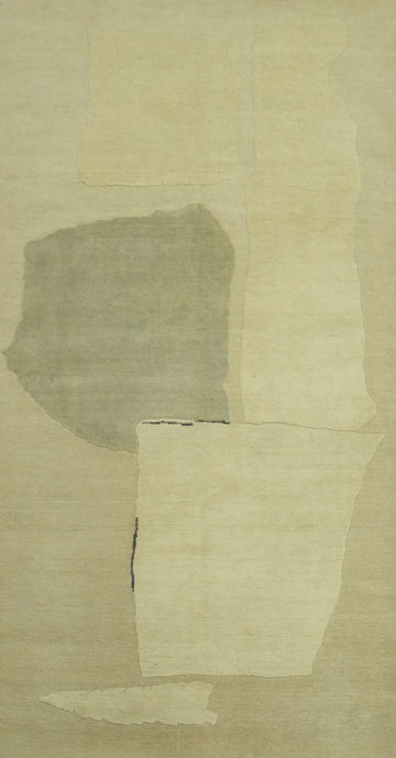 Vegetable Dye Wool Art Deco Turkish Area Rug 5x10