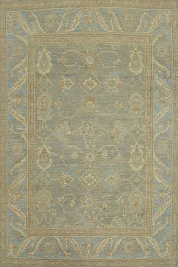 Handmade Gray Oushak Vegetable Dye Area Rug 9x12
