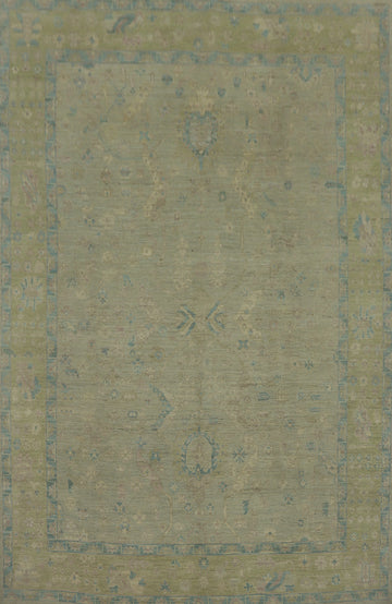 Vegetable Dye Wool Oushak Turkish Area Rug 9x12
