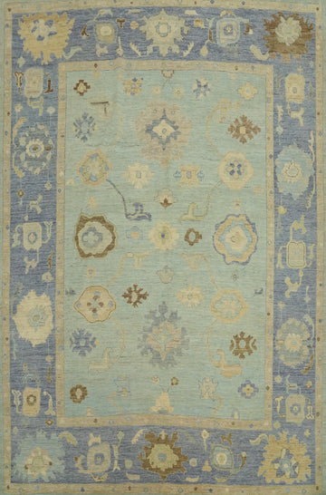 Vegetable Dye Wool Oushak Turkish Area Rug 9x12