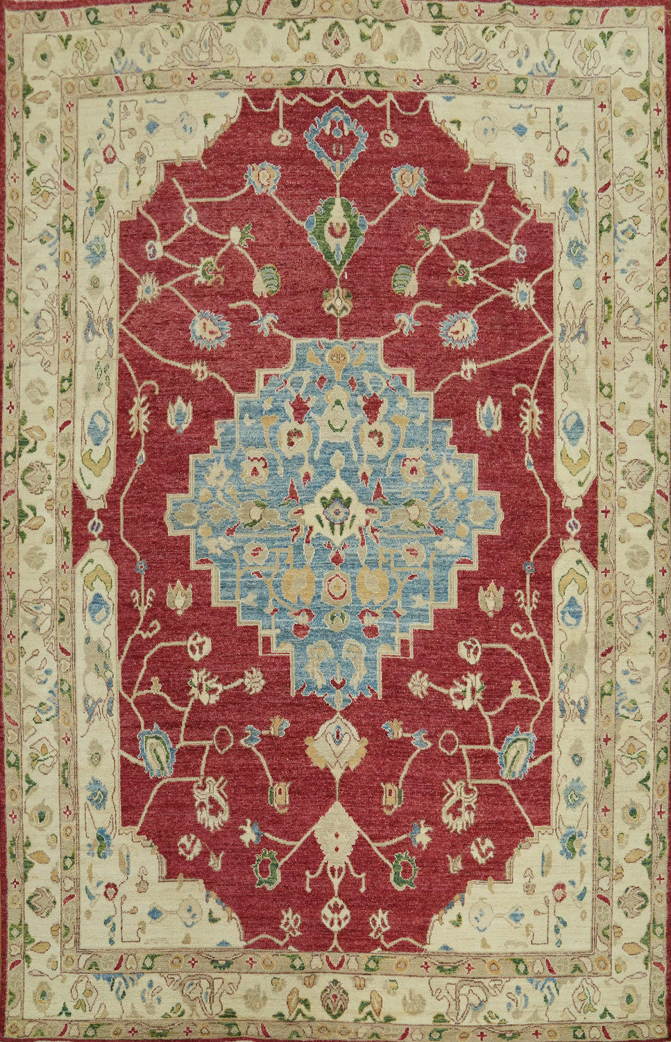 Vegetable Dye Wool Oushak Turkish Area Rug 9x12