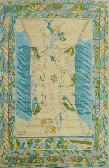 Vegetable Dye Wool Oushak Turkish Area Rug 9x12