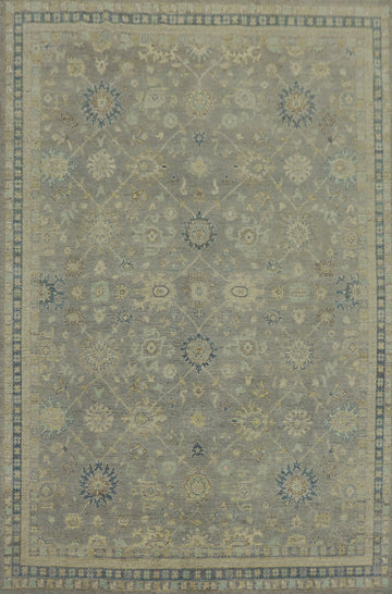 Handmade Gray Oushak Vegetable Dye Area Rug 9x12